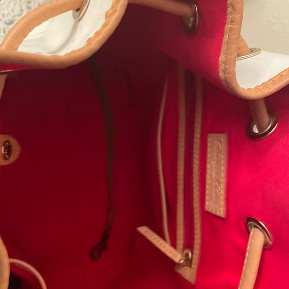 Dooney & Bourke patent leather two tone drawstring bag - Picture 14 of 16